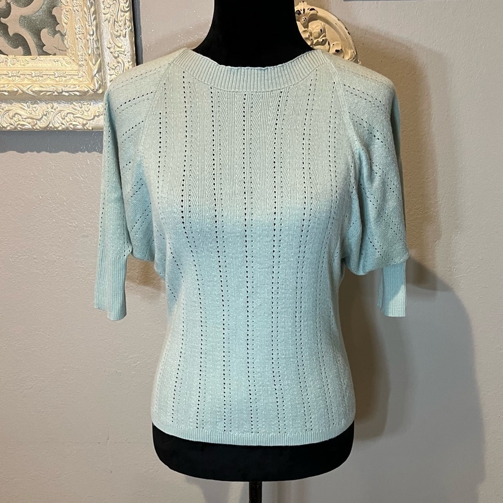 Light Blue Knit Merino Wool Top